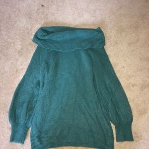 Express Off the shoulder, oversized sweater. Teal!